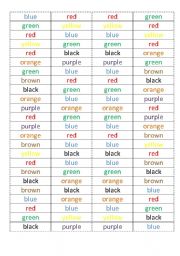 English Worksheet: Colours DOMINO