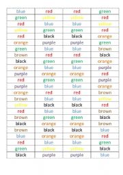 English worksheet: Colours DOMINO