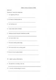 English Worksheet: Stative or Dynamic Verbs - Error Correction