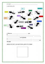 English Worksheet: COUNT THE ANTS