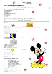 English Worksheet: song - Talking to the moon ( Bruno Mars)