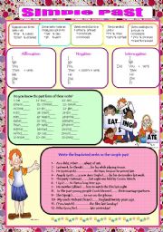 English Worksheet: Past SimpleRegular and Irregular Verbs (keyncluded)