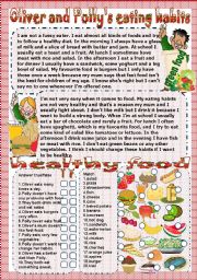 English Worksheet: Oliver and Pollys eating habits