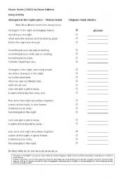 English Worksheet: Strangers in the night