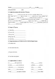English Worksheet: Simple present