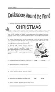 English Worksheet: Celebrations around the world