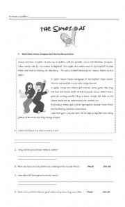 English Worksheet: The simpsons