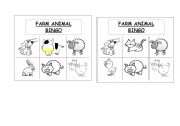 English Worksheet: farm animals bingo