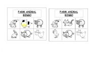 English Worksheet: farm animals bingo