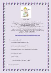 English worksheet: Junes Party