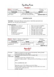 English Worksheet: Guide for speaking exam