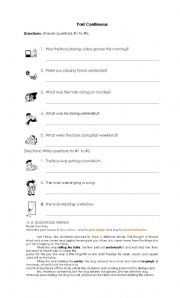 English Worksheet: past continuous