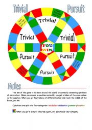 English Worksheet: TRIVIAL PURSUIT BOARDGAME