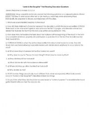 English Worksheet: Lamb to the Slaughter: Post-Reading Questions