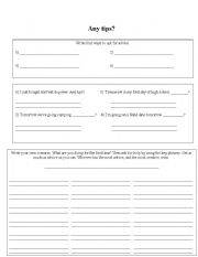 English Worksheet: Any tips?