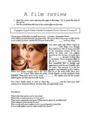 English Worksheet: A film revew - the Tourist