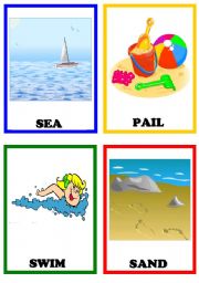 English Worksheet: Summer flashcards 2/3