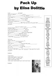 English worksheet: Pack Up eliza dolittle