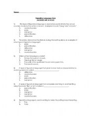 English Worksheet: Poetry Terms Quiz