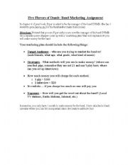 English worksheet: Five Flavors of Dumb marketing plan activity