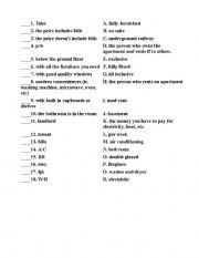 English Worksheet: Renting an Apartment: Vocabulary