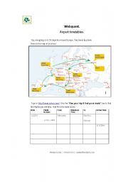 English Worksheet: Airport Timetables Webquest