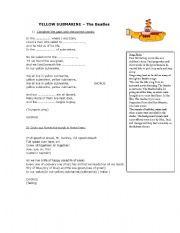 English Worksheet: Yellow Submarine The Beatles