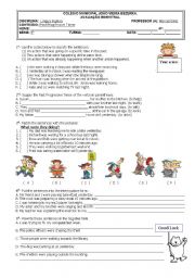 English Worksheet: Past Progressive Tense