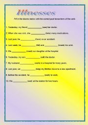 English worksheet: Illnesses