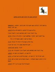 English worksheet: winkie sophie and julie the good witches