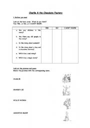 English Worksheet: Charlie and the Chocolate Factory