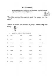 English worksheet: /k/ /s/ Sounds