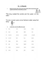 English Worksheet: /k/ /s/ Sounds