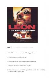 English worksheet: Leon by Jean Reno, Natalie Portman and Gary Oldman. 