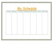 English Worksheet: My Schedule