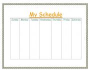 English worksheet: My Schedule