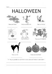English worksheet: Halloween scrambled words - This/These