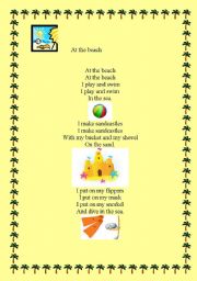 English worksheet: At the beach