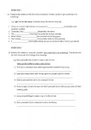 English worksheet: get sb to do sth exercises