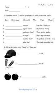 English worksheet: Good exercies from H.K!! 