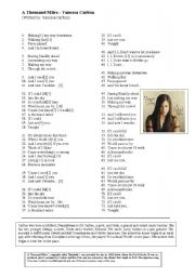 English Worksheet: A Thousand Miles - Vanessa Carlton