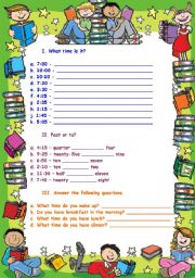 English Worksheet: What time is it ?