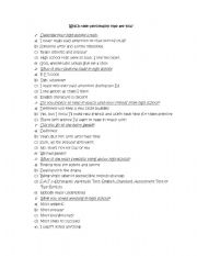 English Worksheet: Teenager Test 