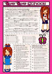 English Worksheet: BYE BYE SCHOOL! ( Past Simple ) 