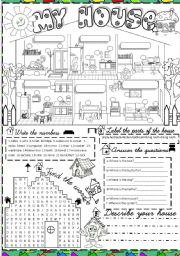 English Worksheet: My house