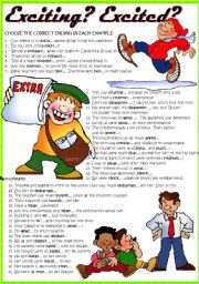 English Worksheet: -ED or -ING?: Participial adjectives