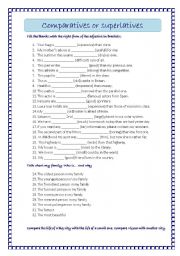 Compartive and Superlative worksheet