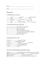 English Worksheet: Complete with an- a  or some: 
