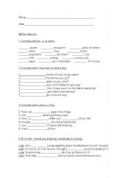 English worksheet: Complete with an- a  or some: 