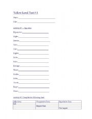 English worksheet: Activity # 1  Opposites Activity # 2 Complete the following chart: